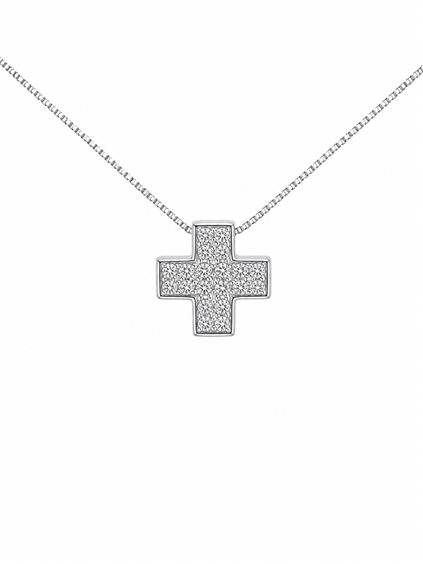 Collier Cianfrone Gioielli Femme Croce in Or Diamante 0.14 Ct COOR-8-198 - COOR-8-198